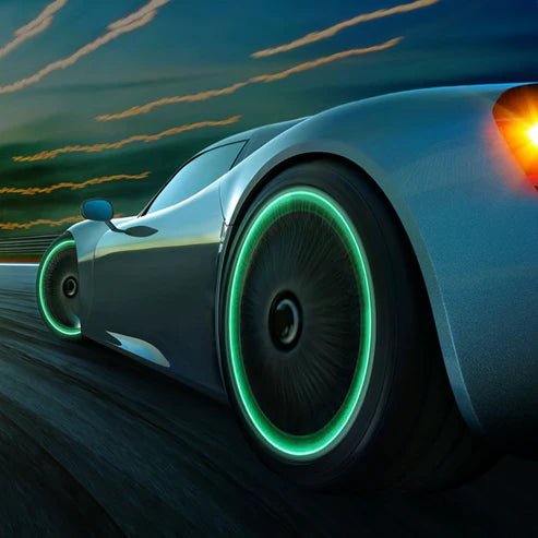 Luminous Tire Valve Caps (4pcs Set) – Glow - in - the - Dark Air Caps for Car, Bike & Motorcycle | UAE - Rydenix