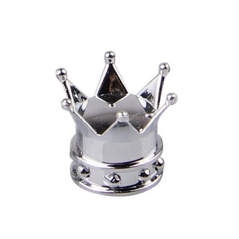 Crown‑Style Tire Valve Caps (4 pcs) – Luxury Gold Air Caps for Cars, Bikes & SUVs | UAE - Rydenix