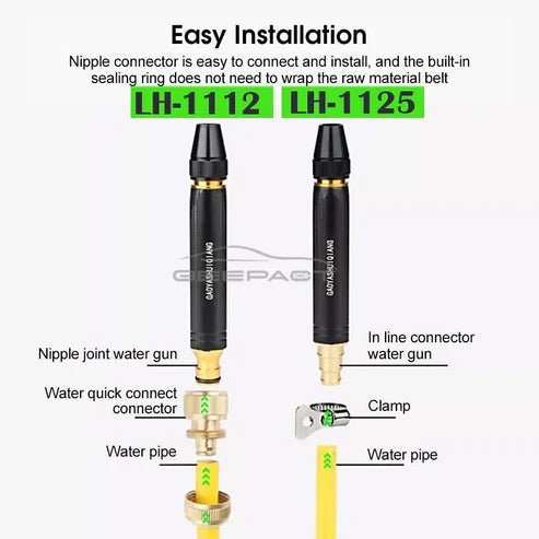 Portable Water Hose Nozzle – Adjustable High - Pressure Spray Gun for Car Wash & Garden | UAE - Rydenix