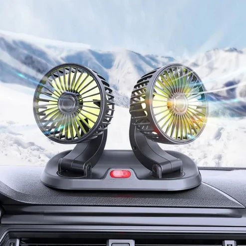 Double Headed Vehicle Fan (CIC922) – Dual 360° Adjustable Cooling Fan for Car Interior | UAE - Rydenix