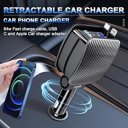 Retractable Car Charger – Fast Charging USB Cable for All Devices - Rydenix