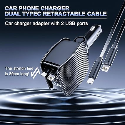 Retractable Car Charger – Fast Charging USB Cable for All Devices - Rydenix