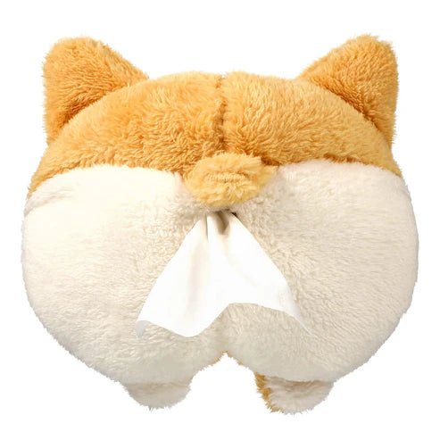 Cute Corgi Butt Tissue Box Cover – Soft Plush Hanging Tissue Holder for Car & Home | UAE - Rydenix